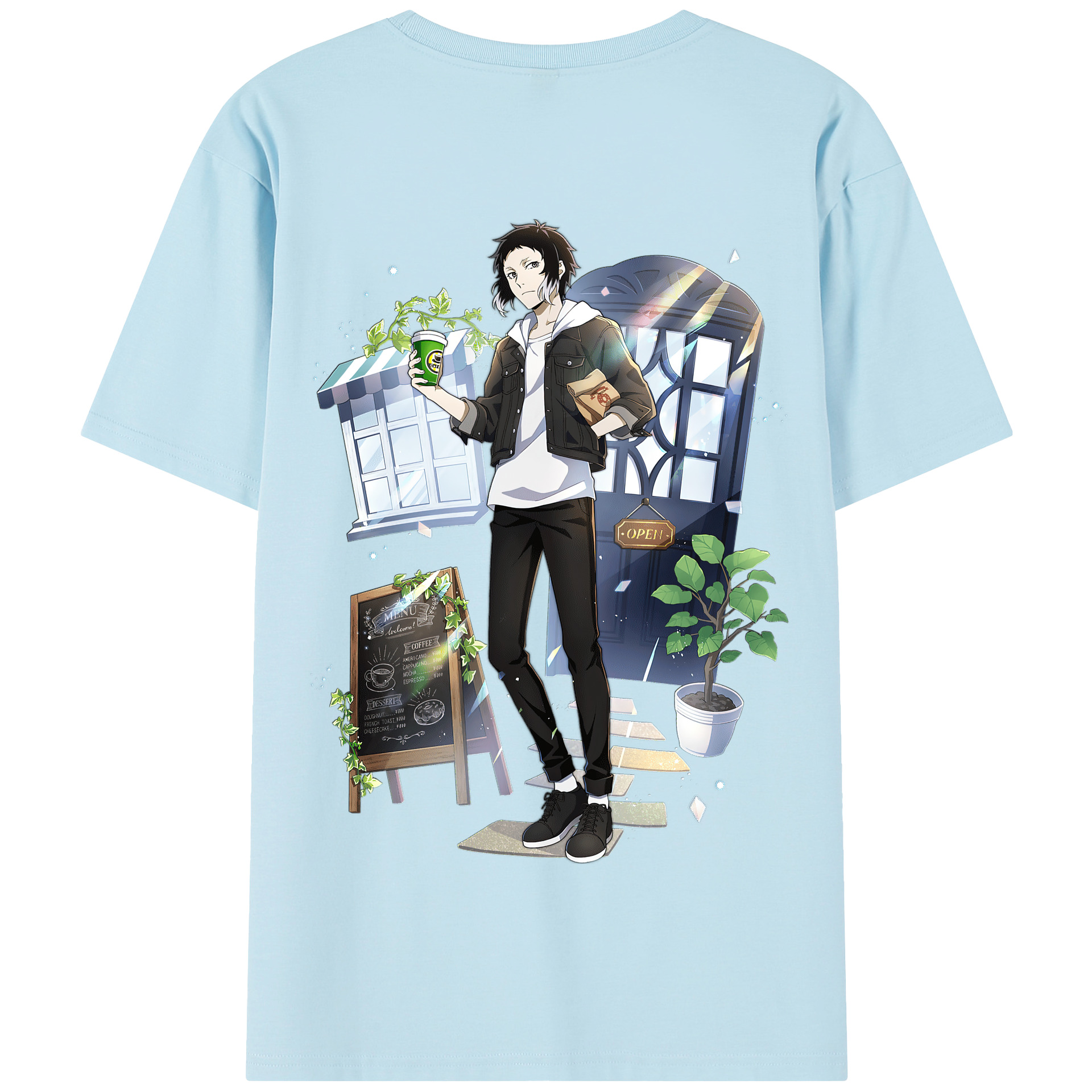 （画像用） 文豪ストレイドッグス Bungo Stray Dogs 綿100％半袖Tシャツ（背面プリント）